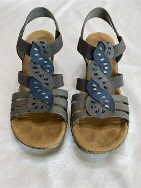 Rieker Two Tone Twist Sandals Size 40/8.5